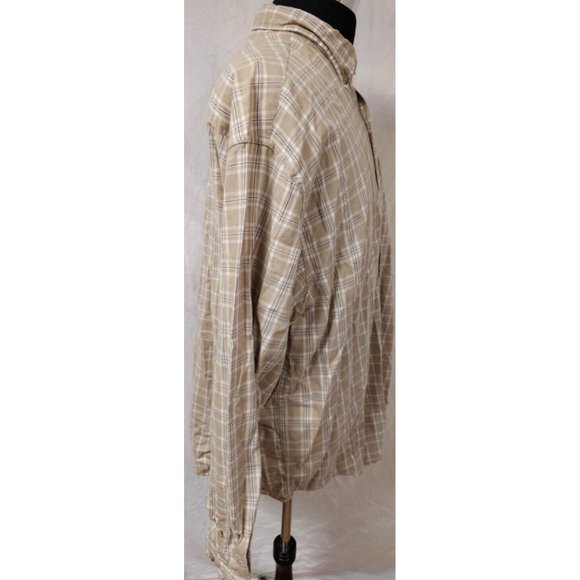Eddie Bauer Mens XL Beige Stripe Long Sleeve Button Down Flannel Shirt - Picture 6 of 10